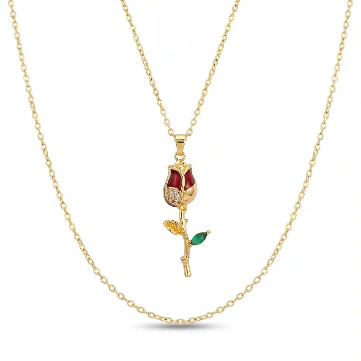 Collar Rosa del Amor Carmesí
